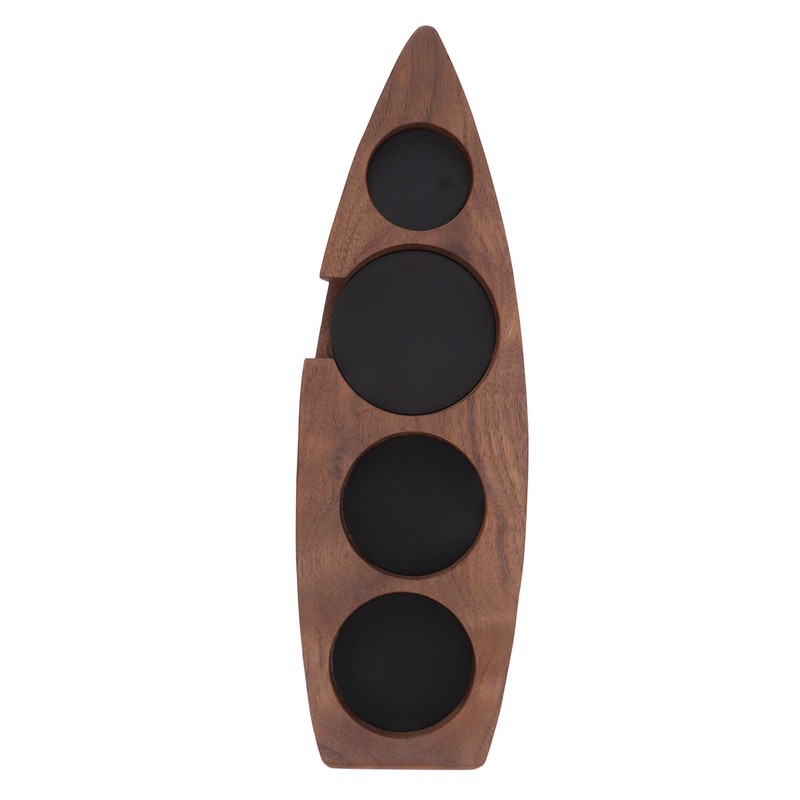 Boat Shape Coffee Tamper Holder Walnut Wood Coffee Distributor Holder