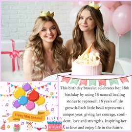 EYQV 18th Birthday Gifts for Girls, Beaded Birthday Bracelet Sweet 18 Year Old Gifts for Girls, Special 18th Birthday Gifts for Daughter Granddaughter Sister Niece Friend