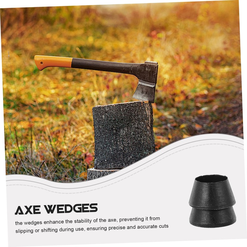 Gatuida 4pcs Reinforced Round Steel Axe Wedges for Carpentry Polished