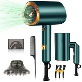 Secadora de Cabello,1800W Secador Cabello de Iónico Negativo,3 Velocidades de Ajuste FríoCalor,Portatil y Plegable,Secadora para Cabello Profesional  