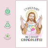 UUEFKTN Funny Jesus Easter Card, Humorous Jesus Eggs Chocolate Card,