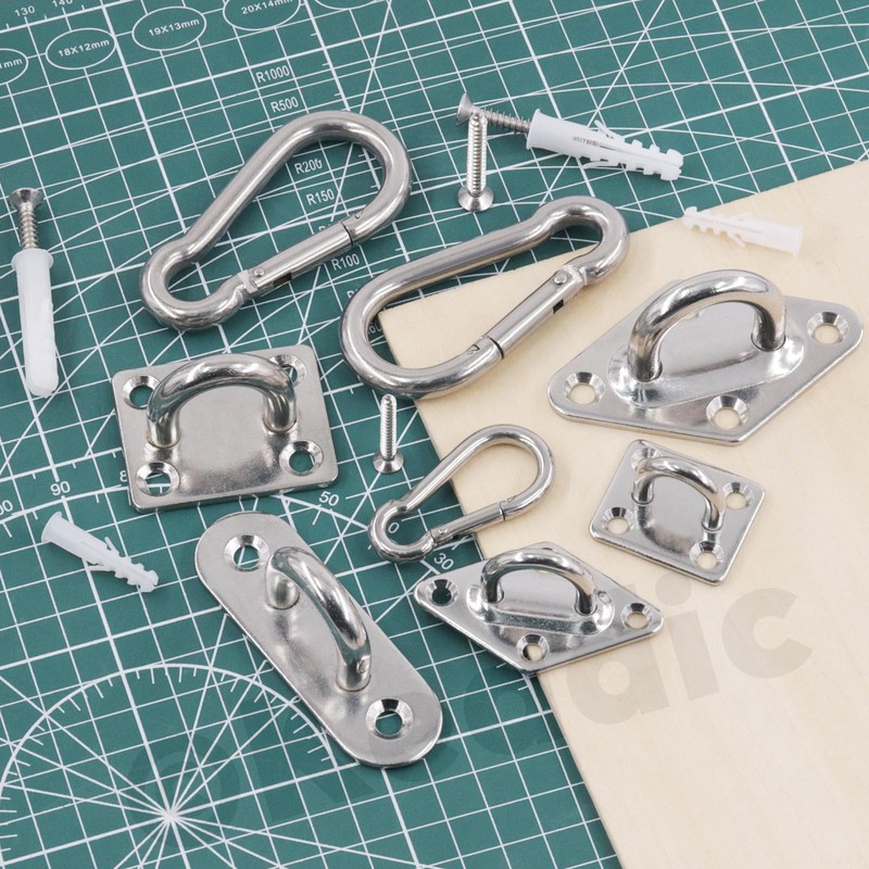 Keadic 24pcs M5 304 Stainless Steel Eye Plate Marine Hardware