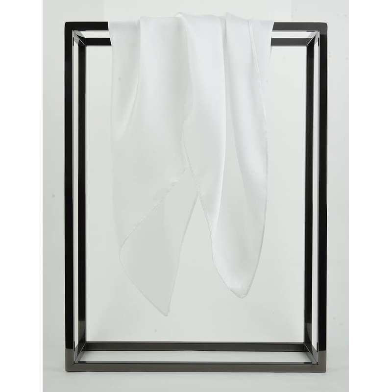 corciova White 35 x 35 Solid Color Square Silk Like