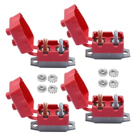 UOIENRT 4Pcs Automatic Reset Circuit Breaker DC 12V - 24V with Cover Stud Bolt for Car and More (30A)