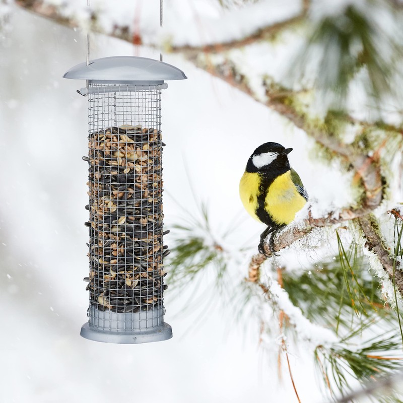 Relaxdays Bird Feeder Set of 2 for Peanuts, Mealworms, for