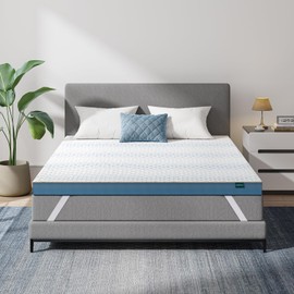 VISCOFLEX 2 Inch Queen Mattress Topper, High Density Gel Memory Foam Bed Mattress Topper with Removable Cover, Certipur-Us & Oeko-Tex Certified