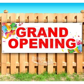 Grand Opening Banner 13 oz | Non-Fabric | Heavy-Duty Vinyl Single-Sided With Metal Grommets
