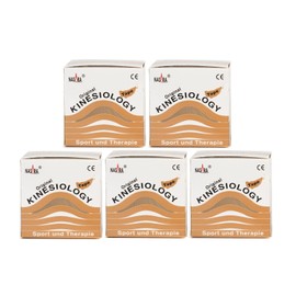 Original Nasara Kinesiology Tape 5 cm x 5 m 5 Rolls Beige