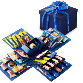 Surprise Box 5-Layer: Creative Explosion Box Birthday Surprise Box Gift Box Candy Surprise Box for Birthday Valentine's Day Gifts Wedding Anniversary Blue