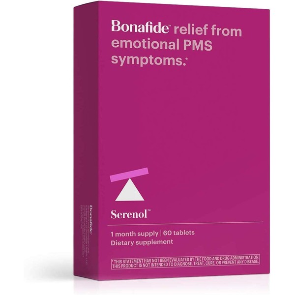 Bonafide – Serenol Multi-Symptom PMS Relief – Drug-Free PMS Treatment – 60 Tablets (1 Month)