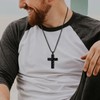 Xikui Cross Necklace for Men Women, Black Silver Stainless Steel