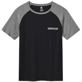 MoFiz Mens Pajama Set Short Sleeve 2 Piece Lightweight Sleep Bottom Lounge Shorts Cool Summer Night Suit PJ's Sleep for Men Sets Size L Deep Gray