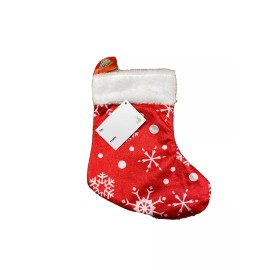 Bunny James Boxes Christmas Stockings 6 Pack Snowflake 10"x8" Red & White Fabric Gift Party