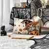 Artoid Mode Cat Jack-O-Lantern Pumpkin Spider Web Halloween Cushion Cover,