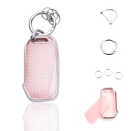 vehicleloong Key Fob Cover Case Shell Keychain for Kia Sportage Forte K5 Soul Sorento Telluride NIRO Seltos Cerato Ceed Stinger 2020 2021 2022 2023 2024 2025 Accessories Accessory, Silver Pink, TPU