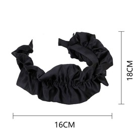 Yurosiay Black Headband Women's French Satin Pleated Headband Vintage Ruffle Headbands Non-Slip Skin Care Headband Plain Pleated Hair Band Hair Accessories for Women Girls