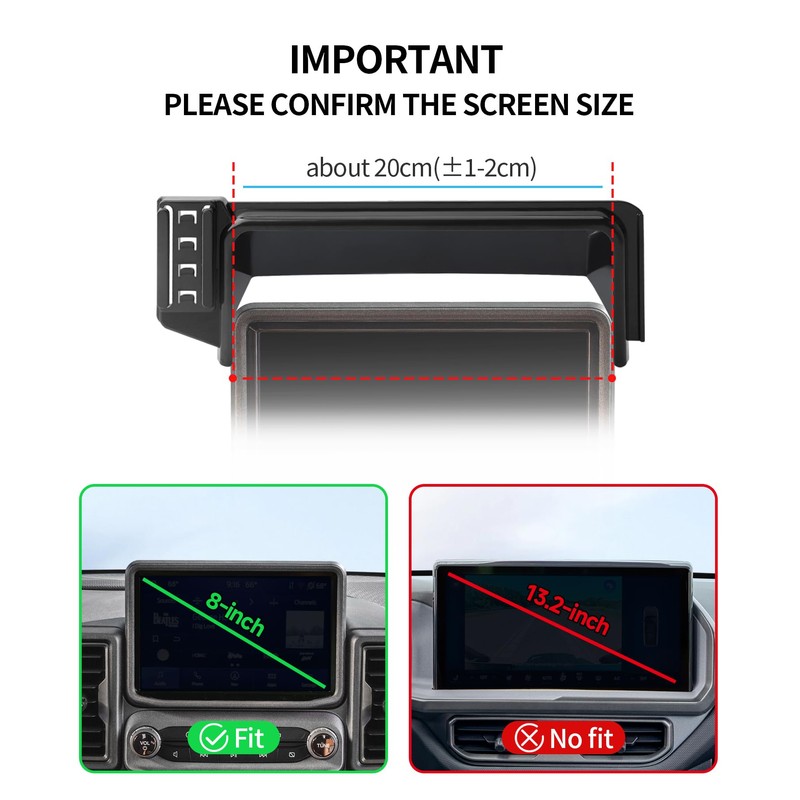 Wireless Charger Car Phone Holder for Ford Bronco Sport 2021-2024,8"