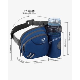 WATERFLY Fanny Pack Waist Bag: Waist Pack for Women Men with Water Bottle Holder Hiking Fanny Pack for Running Walking DogWalking Travel Cycling