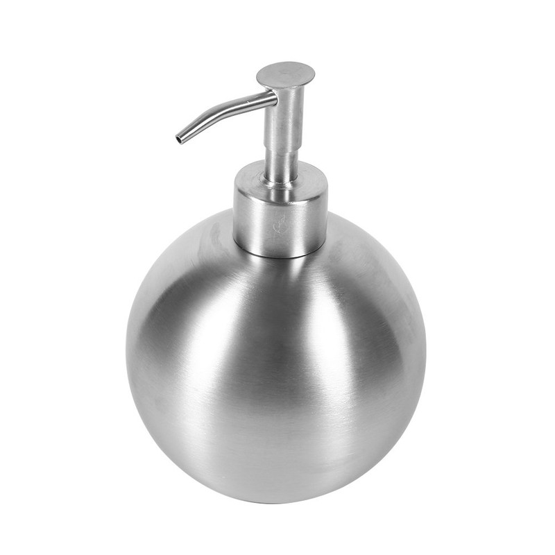500ml Soap Dispenser, 304 Stainless Steel Ball Shaped Bathroom Shampoo