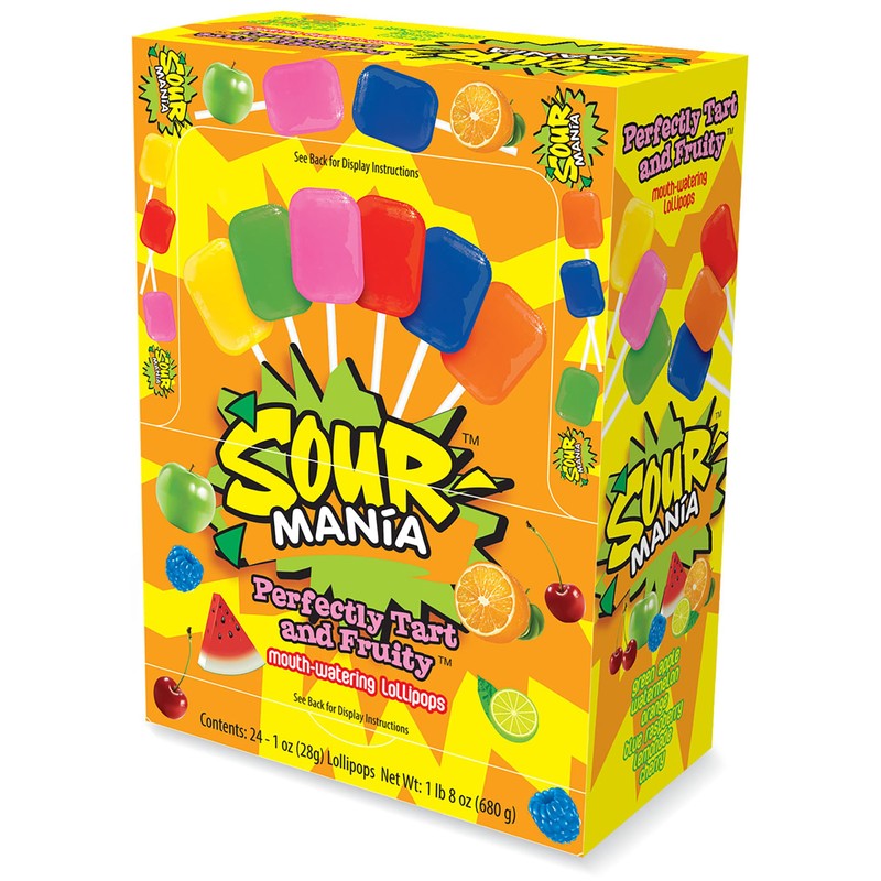 Yummy-Lix Lollipops (Pack of 24, Sour Mania)