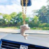 Bling Dolphins Rear View Mirror Accessories, Sparkling Embedded Rhinestones Marine