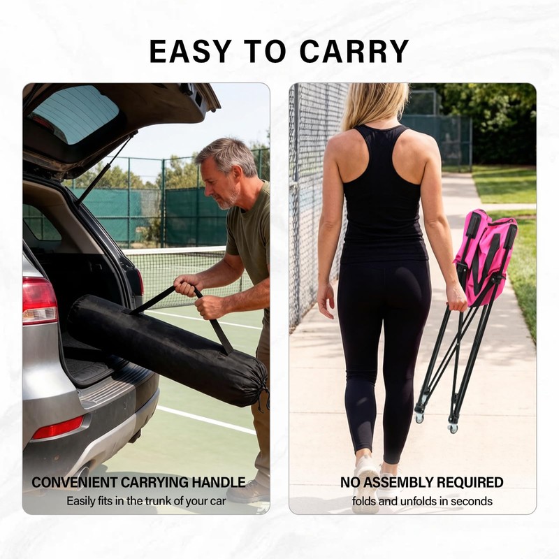 BESTHLS Foldable Tennis Ball Hopper, Pickleball Baseball Hopper Basket