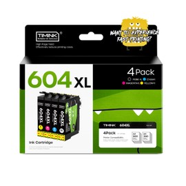 Timink 604 XL Printer Cartridges Compatible with Epson 604 604XL Cartridges for Expression Home XP-3200 XP-3205 XP-4200 XP-4205 XP-2200 XP-2205, Workforce WF-2910 WF-2930 WF-2935 WF-2950 (Pack of 4)