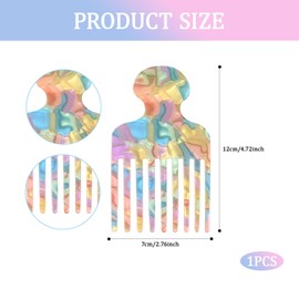 Nzexlyva Wide Tooth Comb for Curls, 4.72 Inch Afro Curl Comb, Acetate Curls Smooth Detangling Lift Combs Styling Tools, Hair Tools Barber Supplies for Women and Men