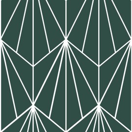 FloorPops FP3926 Beryl Peel & Stick Floor Tiles, Green