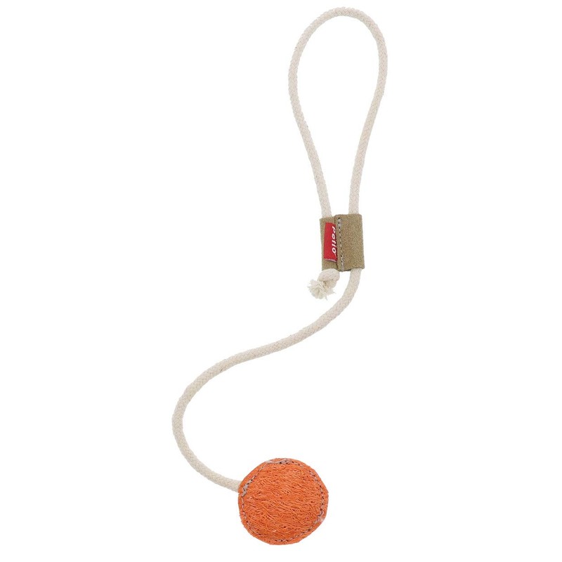 Petio Loofah Leather Dental Toy for Cats, Orange