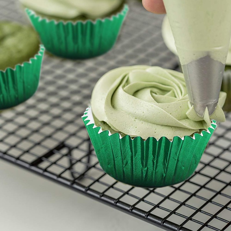 Cupcake Liners Green,GOLF Standard Size Green Foil Cupcake Liners Wrappers