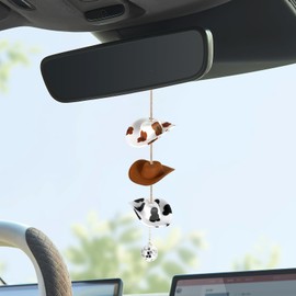 Lovely Swinging Hat Car Pendant Car Charm,Cute Cool Hat Car Rearview Mirror Hanging Ornament Country Auto Interior Home Decoration Accessories Birthday Gift for Family Friends Birthday Gift,Brown