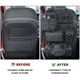 Z8 Tactical Front Seat Back Storage Bag/Hanger Bag Organizer with 5 Bags,Universal fits for All Vehicel