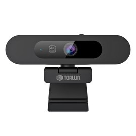 TOALLIN 4K AI Webcam with WDR, Auto Light Correction, AI Tracking with Auto-Framing, Auto-Focus, 5X Adjustable Digital Zoom, Built-in Dual Noise-Canceling Mics, 92° FOV Webcam for Online Video Calls
