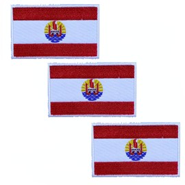 3 Pack Flag Patch Set - Tahiti Embroidered Flag Patches Morale Tactical Patches for Hats Tactical Backpack Bulletproof Vest etc