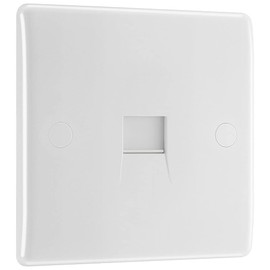 BG Electrical 8BTS/1-01 Single Secondary Telephone Slave Socket, Round Edge, White