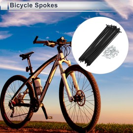 RATCHROLL 1 Set Universal Bicycle Spokes 12G 181mm Length Bike Wheel Spokes Nipple Black Carbon Steel