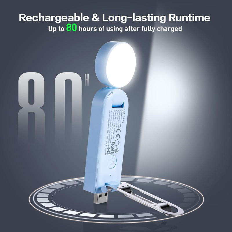 VAVOFO USB Rechargeable Book Light, Blue Light Blocking, Amber Light