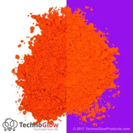 TechnoGlow Fluorescent Powder, FIREHOUSE ORANGE - UV Reactive Powder / Pigment - 1 Ounce