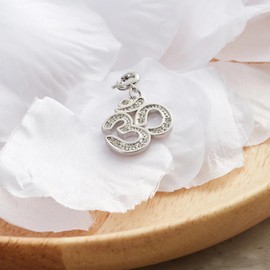 Philip Jones Om Charm Created with Zircondia® Crystals