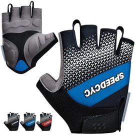 SPEEDCYC Cycling Bike Gloves Padded Bicycle Half Finger Gloves Shock-Absorbing Anti-Slip Breathable Road Biking & MTB Men & Women