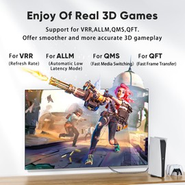 8K HDMI Cable 1.5 FT, ARISKEEN 48Gbps High Speed HDMI 2.1 Cable, 8K 60Hz, 4K 120Hz 144Hz Braided HDMI Cord - 1.5 Feet