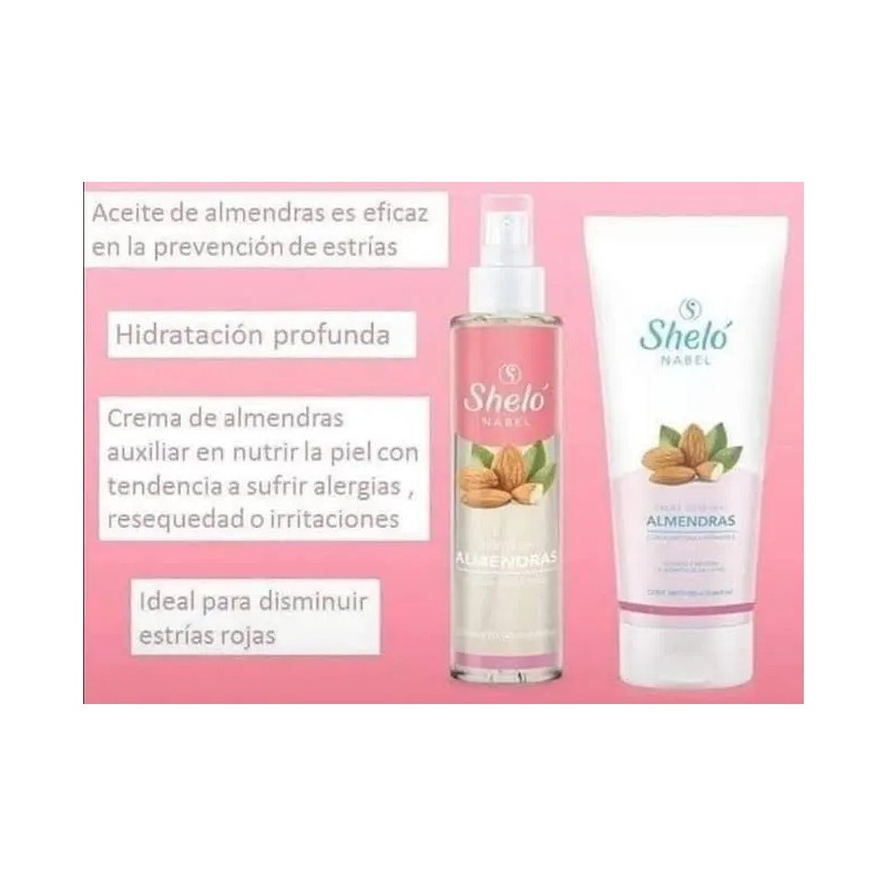 Aceite Y Crema De Almendras Especial Para Estrias Shelo Nab.