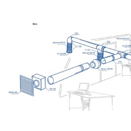 Pipe Elbow 90 Degree Ventilation Round Pipe Elbow Connector for Pipes 125 mm Plastic Ventilation Duct 90° Segment Elbow for Round Ventilation Pipes Ventilation Systems PVC Connector Diameter 125