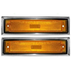 Parts N Go 1978-1987 CK Pickup Suburban Fender Marker Light with Chrome Trim Front Driver & Passenger Side Left Right Hand - 915557 GM2550115