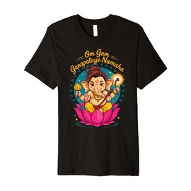 Hindu Ganesha Puja Elephant God India Meditation Yoga Murti Premium T-Shirt