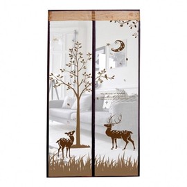 Deer Brown Magnetic Mosquito Screen for Entrance/Door 90x210cm