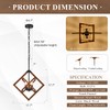 Poemoon 18" Farmhouse Wooden Chandelier 4-Light Geometric Pendant Lighting
