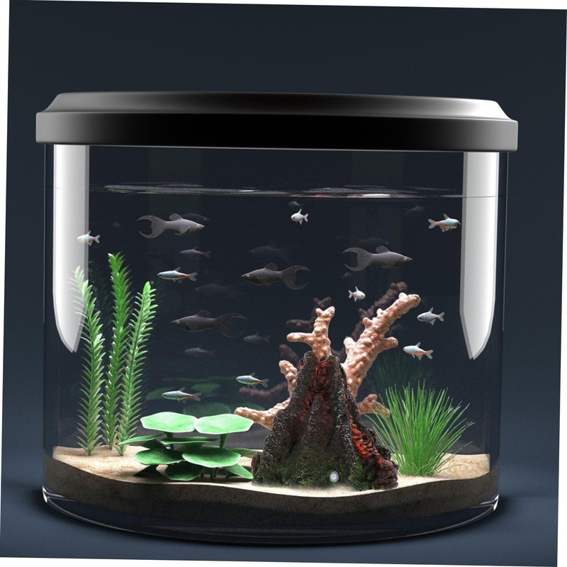Kisangel 1Pc Pneumatic Volcano Decoration for Fish Tank Resin Aquarium
