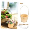 TEHAUX 10Pcs Mini Flower Basket Handle Flower Basket Mini Portable